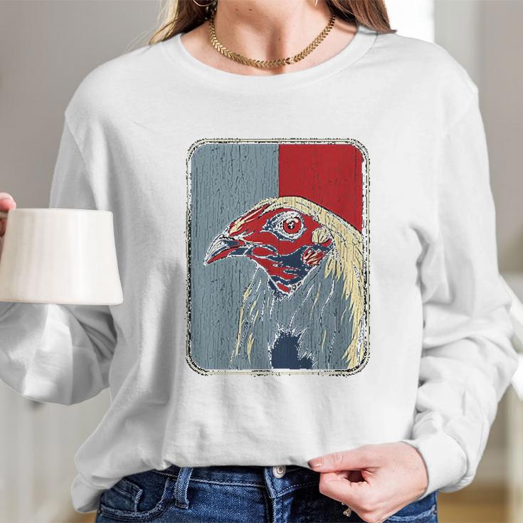 Vintage Cockfighting Long Sleeve T-Shirt Gifts for Her