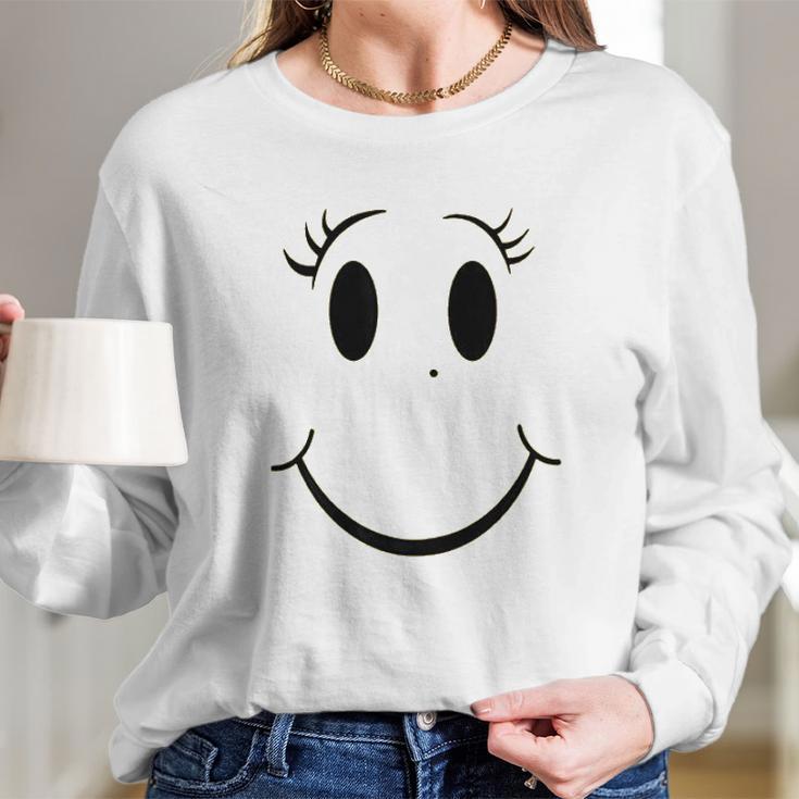 Vintage Cute Smiley Face Long Sleeve T-Shirt Gifts for Her