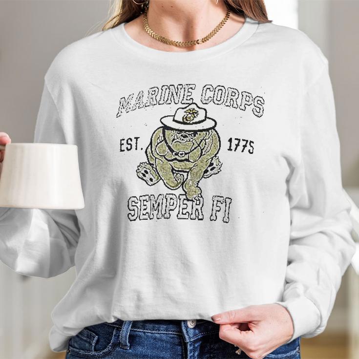 Vintage Usmc Chesty Semper Fi Retro Long Sleeve T-Shirt Gifts for Her