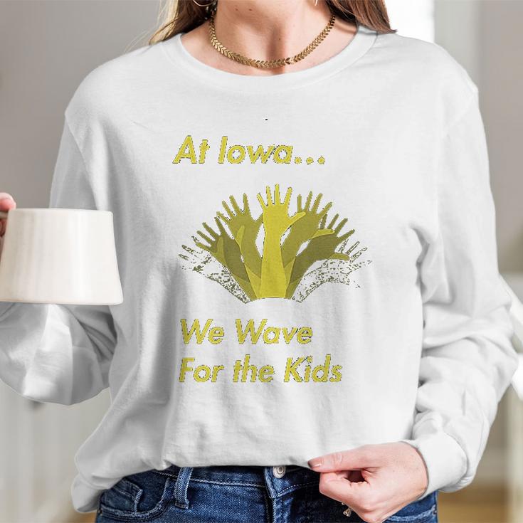 Wave Hawkeyes Waving Iowans Kids Childrens Hospital Long Sleeve T-Shirt Gifts for Her