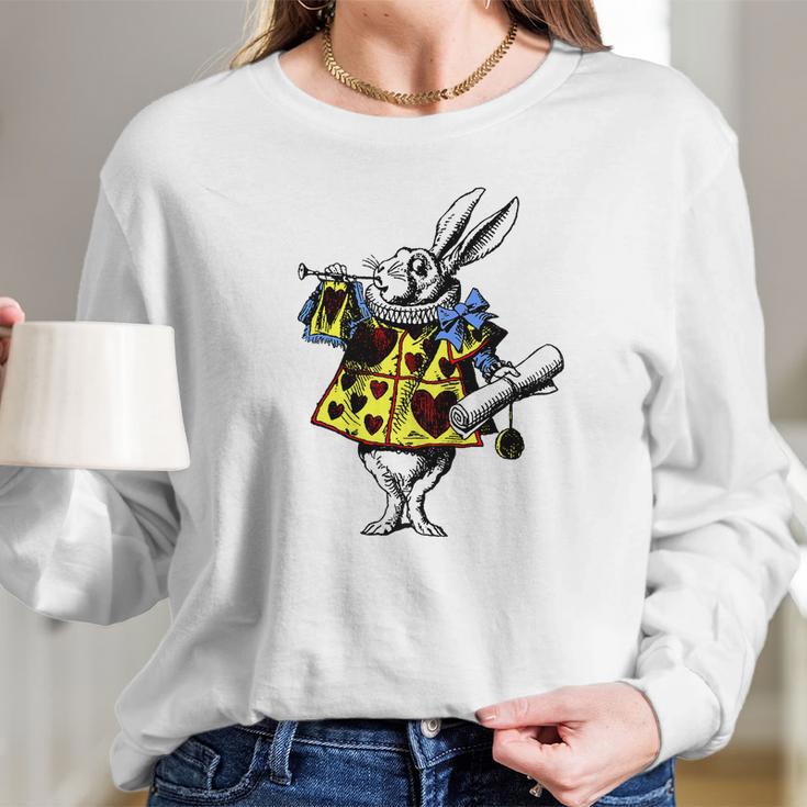 White Rabbit Alice In Wonderland Long Sleeve T-Shirt Gifts for Her