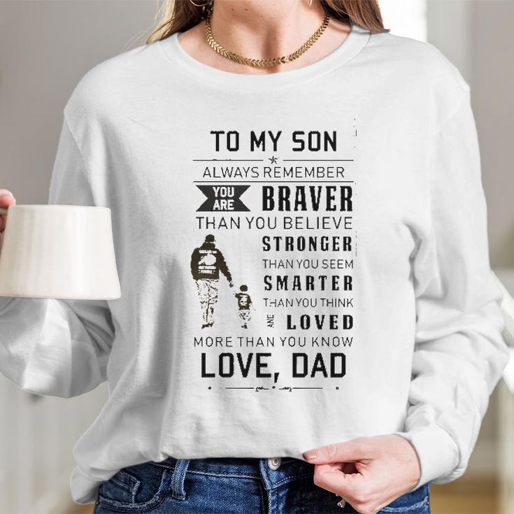 Word For Son Back Print New Style Long Sleeve T-Shirt Gifts for Her