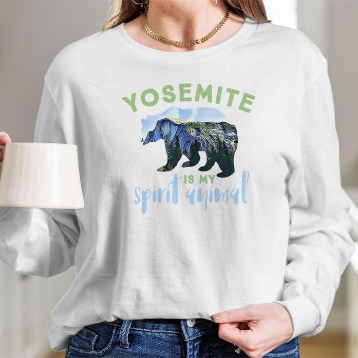 Yosemite National Park Half Dome Bear Long Sleeve T-Shirt Gifts for Her