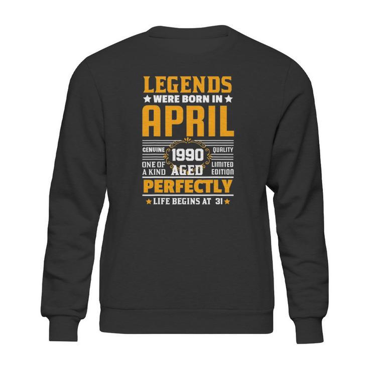 31 Years Old Birthday Awesome Since April 1990 31St Birthday Sweatshirt