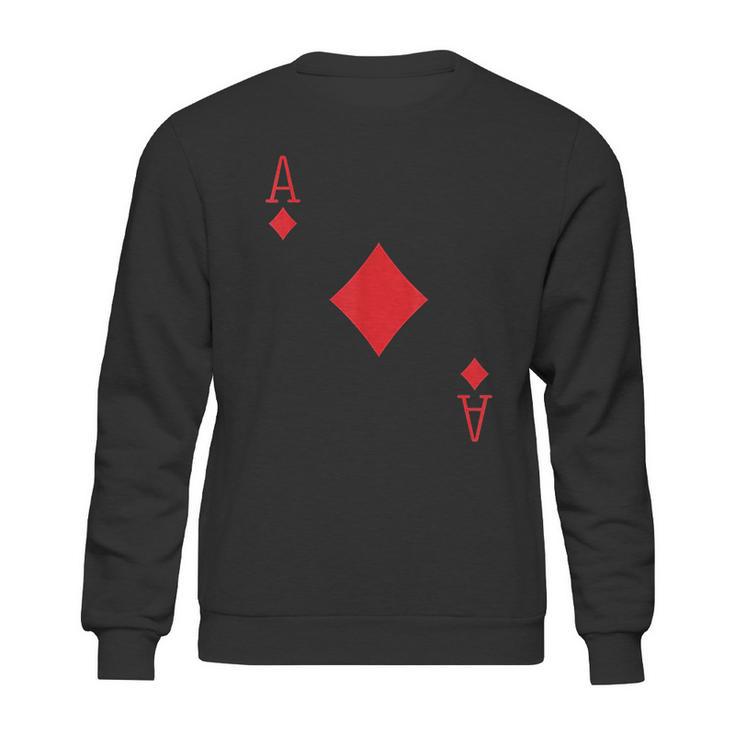 Ace Diamonds Poker Texas Hold Em Deck Cards Playing Costume Sweatshirt