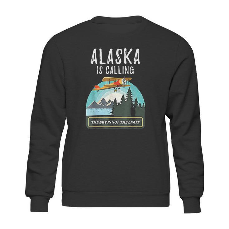 Alaska Mountain Retro Vintage Plane Bush Flying Sweatshirt