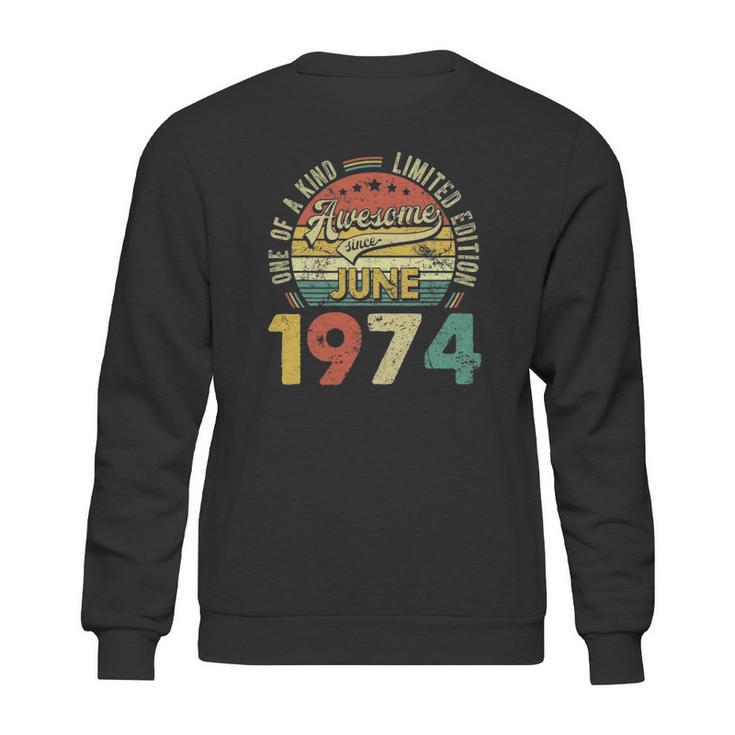 Awesome Since June 1974 47Th Bday Decorations 47 Years Old Sweatshirt