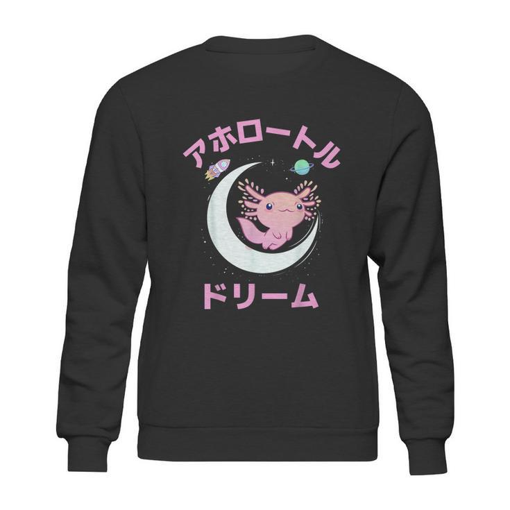 Axolotl Anime Japan Kawaii Pastel Goth Aesthetic Nu Goth Sweatshirt