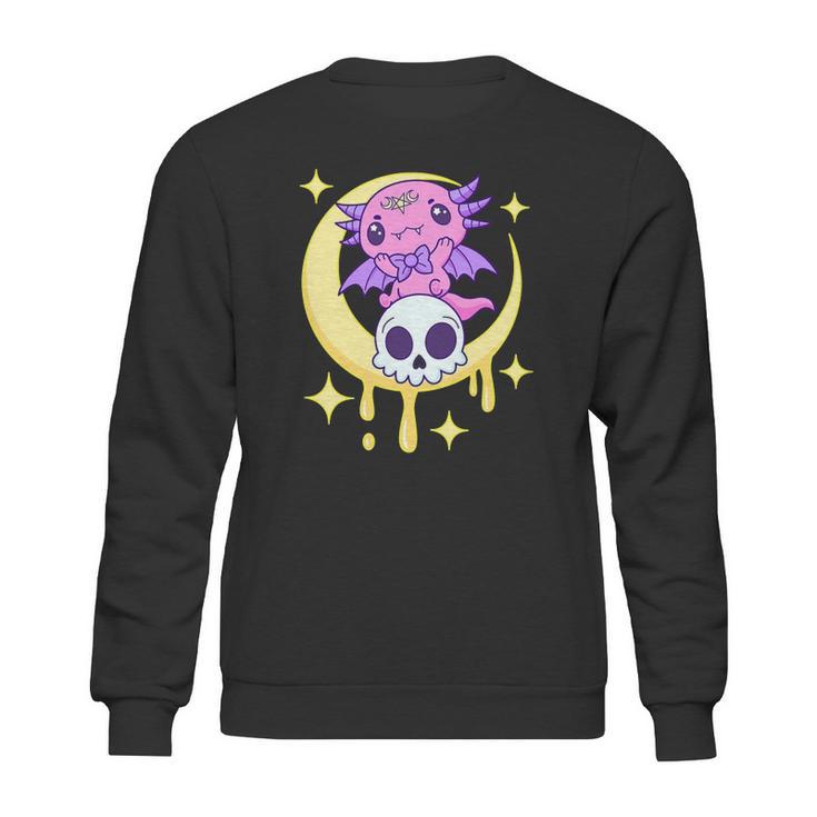 Axolotl Kawaii Pastel Goth Cute Creepy Aesthetic Nu Goth Sweatshirt