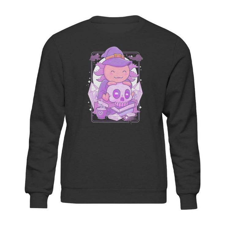 Axolotl Witch Halloween Witchcraft Cute Axolotl Pastel Goth Sweatshirt