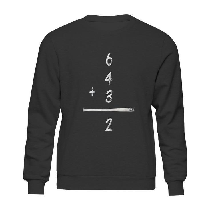 Baseball Math 6 4 3 2 Double Play Cute Softball Game Sweatshirt