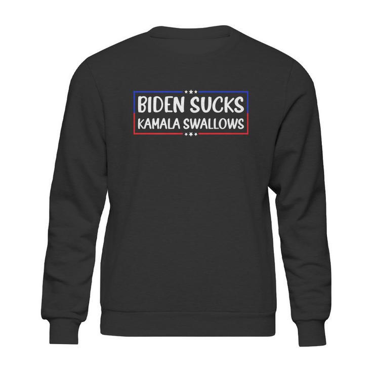 Biden Sucks Kamala Swallows Funny Biden And Kamala Graphic Design Printed Casual Daily Basic Sweatshirt