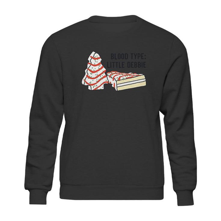 Blood Type Little Debbie Inspired Snack Cake Sweatshirt