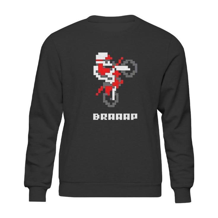 Braaap Dirt Bike Retro 8 Bit Video Game Gamer Full Sweatshirt