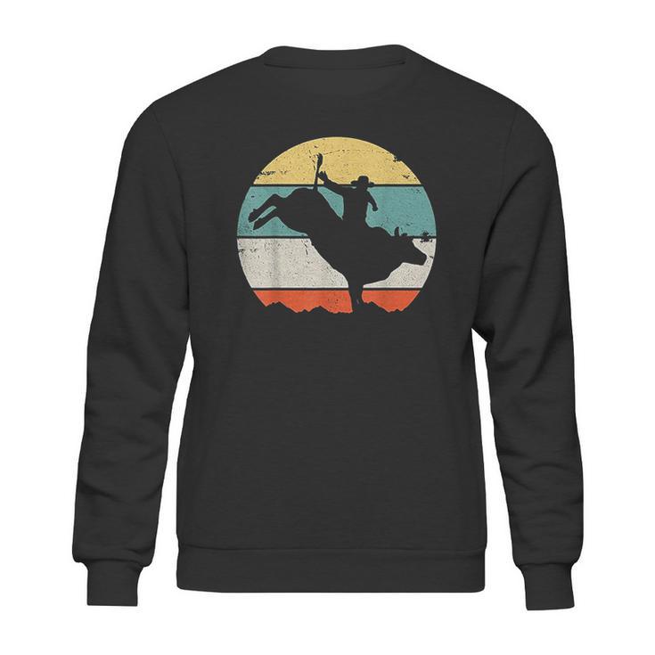 Bull Riding Rodeo Cowboy Western Country Retro Vintage Design Sweatshirt