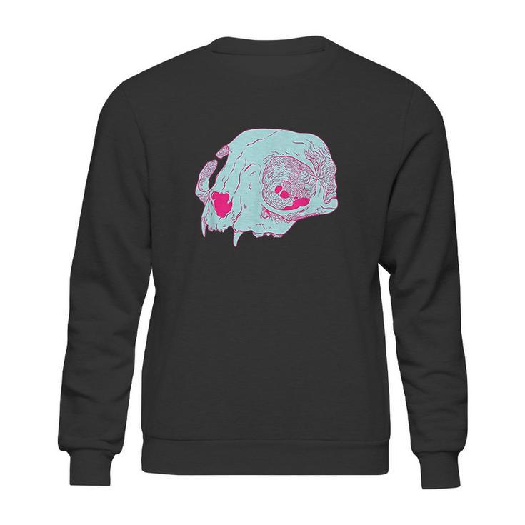 Cat Skull I Pastel Goth Soft Grunge Hipster Creepy Cute Sweatshirt