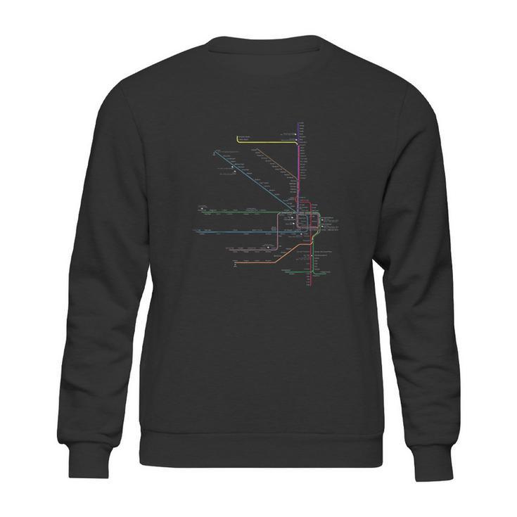 Chicago L Map Cta Elevated L Train Metro Transit Sweatshirt