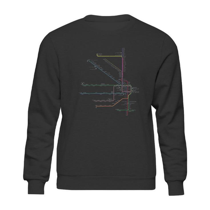 Chicago Map Cta Elevated L Train Metro Transit Sweatshirt