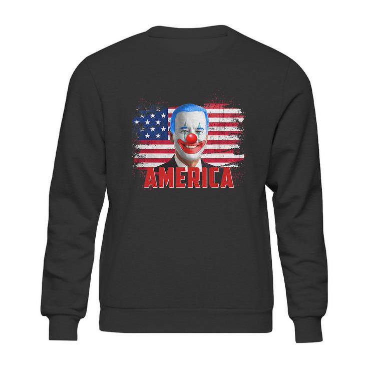 Clown Joe Funny Caricature Joe Biden Is A Democratic Clown Graphic Design Printed Casual Daily Basic Sweatshirt