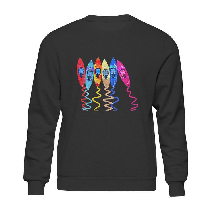 Colorful Kayaks Outdoor Adventure Kayaking Boating Kayakers Sweatshirt