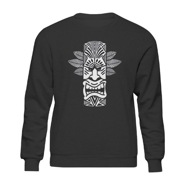 Cool Luau Party  Polynesian Tiki Head Sweatshirt