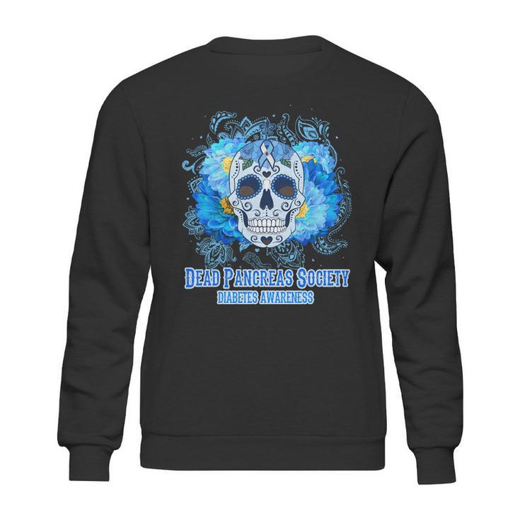 Dead Pancreas Society Diabetes Awareness Sugar Skull Sweatshirt