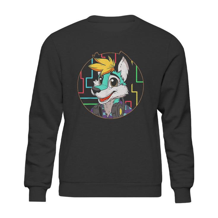 Djing Dj Fox Furry Furries Tail Ears Cosplay Sweatshirt