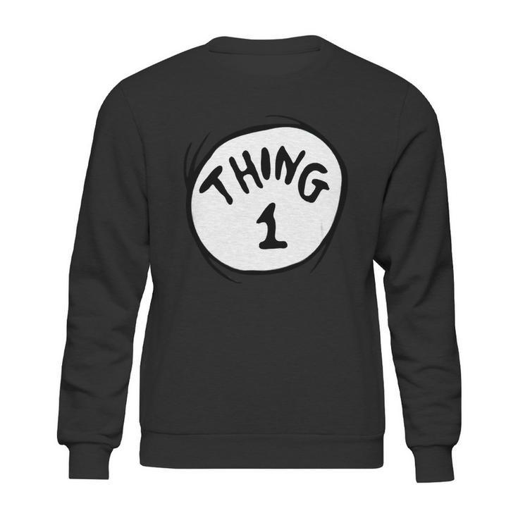 Dr Seuss Thing 1 Emblem Red Sweatshirt