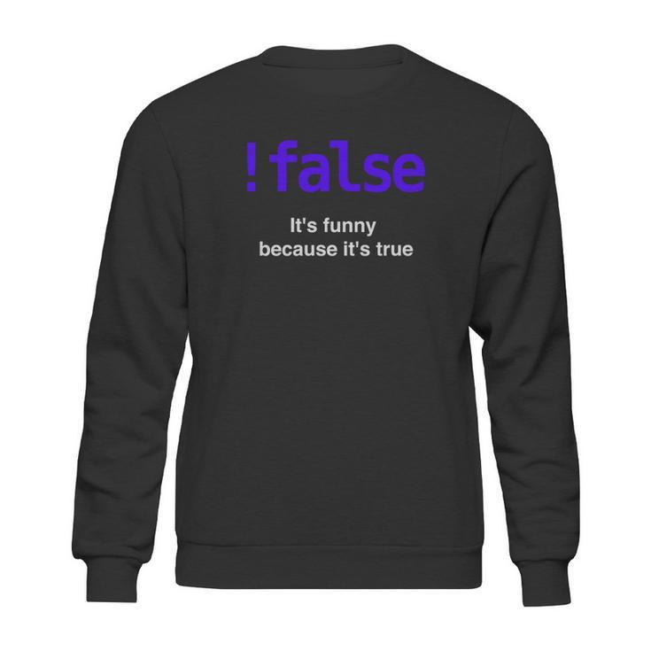 False Javascript Boolean Funny Programming Python Sweatshirt