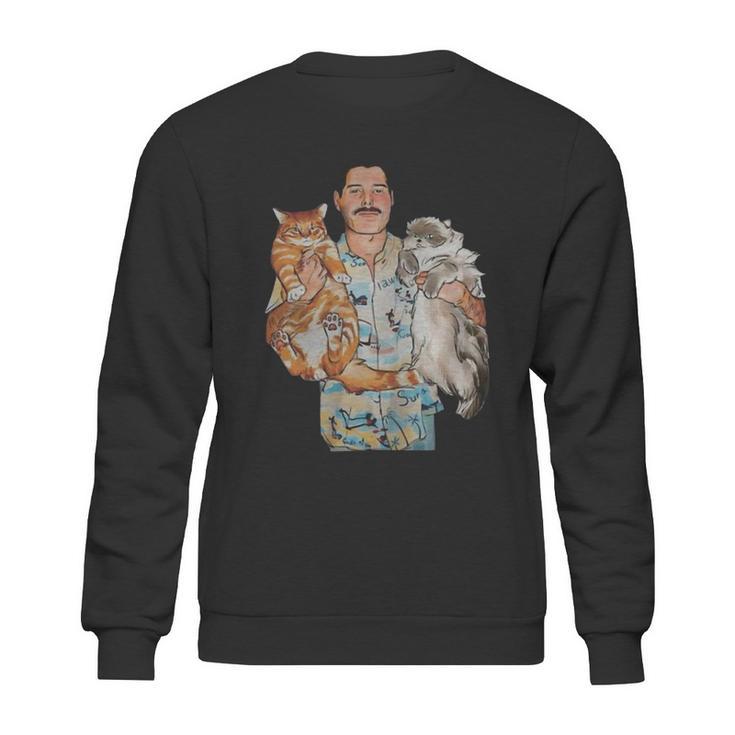 Freddie Mercury Hug Cats Sweatshirt