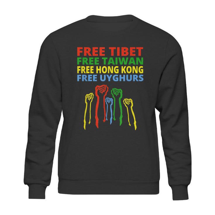 Free Tibet Free Taiwan Free Hong Kong Free Uyghurs Protest Graphic Design Printed Casual Daily Basic Sweatshirt