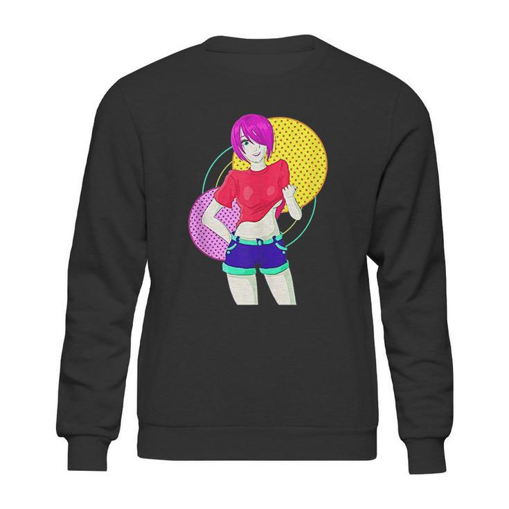 Funny Retro Vintage Girl Model Freedom Pose Sweatshirt