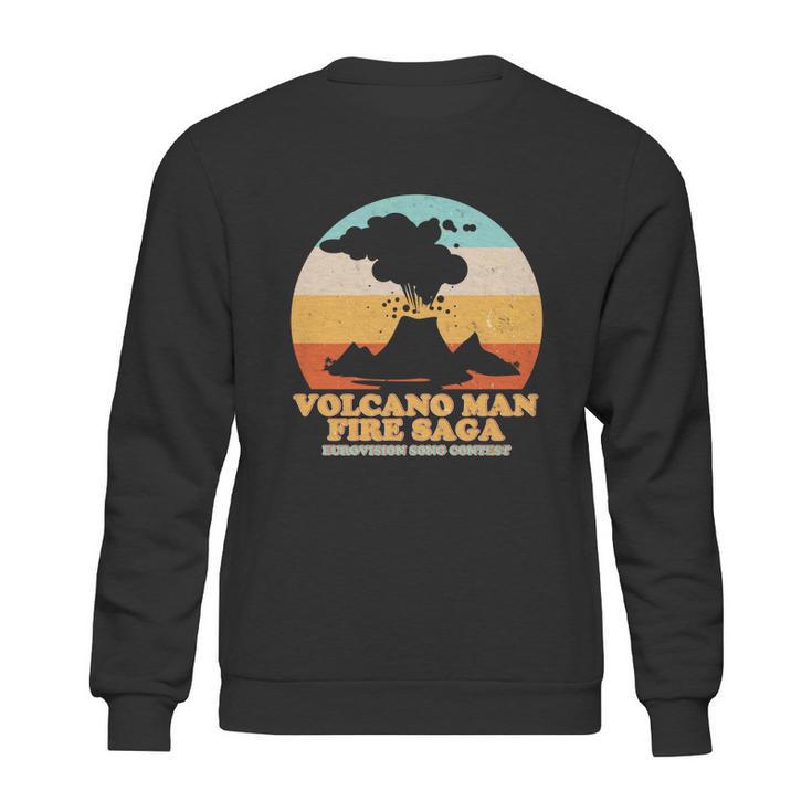 Funny Vintage Volcano Man Fire Saga Eurovision Song Contest Sweatshirt