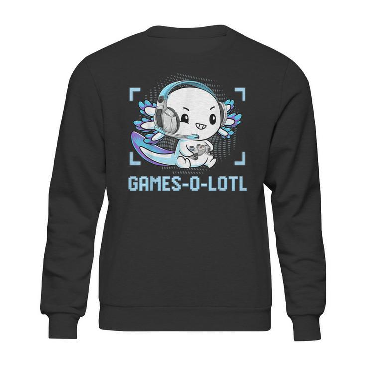 Gamesolotl Axolotl Video Gamer Kawaii Pastel Goth Anime Boys V5 Sweatshirt