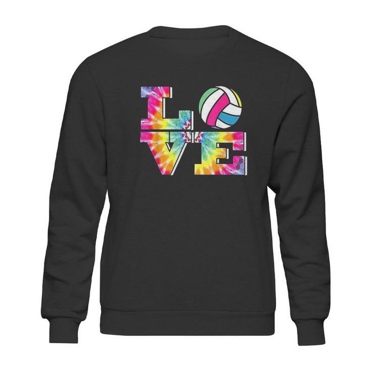 Girls Volleyball Tie Dye Love Colorful For Teenagers Sweatshirt