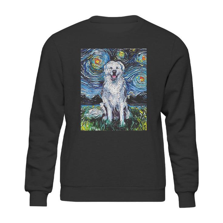 Great Pyrenees Full Version Starry Night Dog Art Sweatshirt