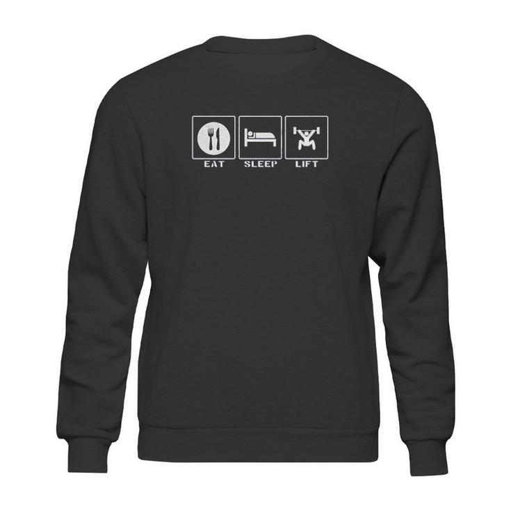 Guerrilla Eat Sleep Lift Weightlifting Workout Gear Red Sweatshirt