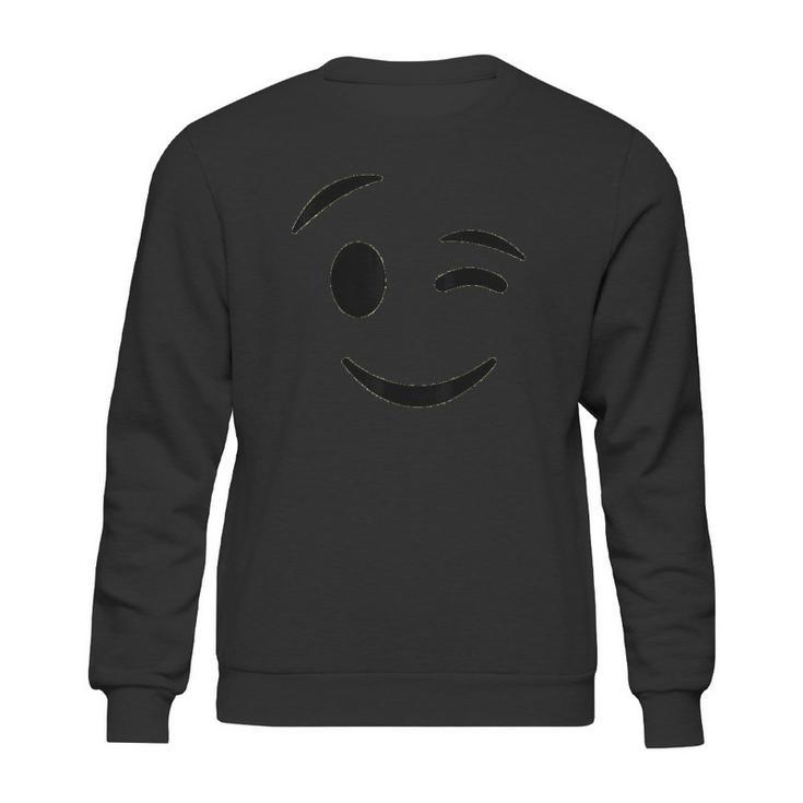 Halloween Emojis Costume Winking Face Wink Emoticon Sweatshirt