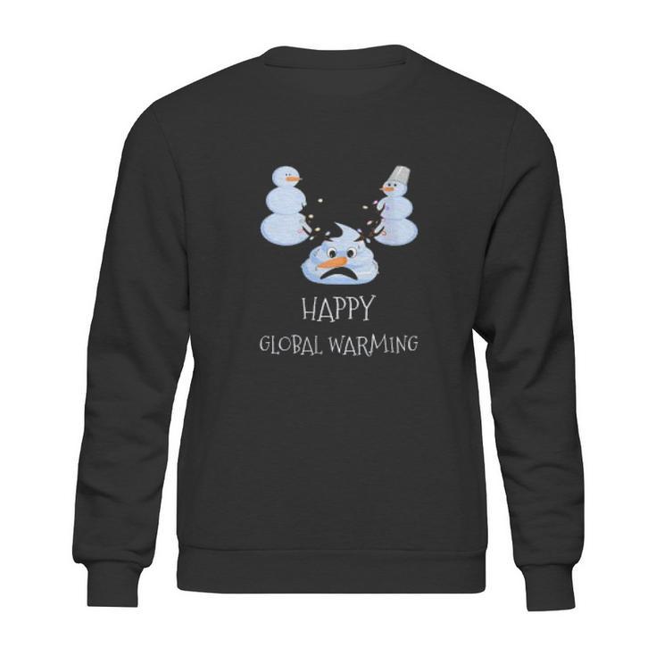 Happy Global Warming Snowmen Emoji Climate Change Sweatshirt