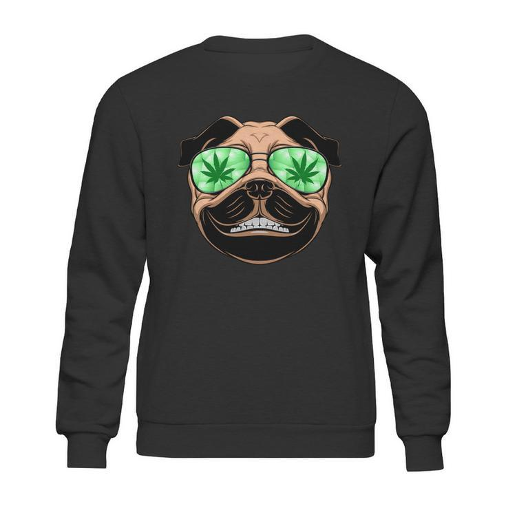 High Off Weed Smiling Pug Sweatshirt