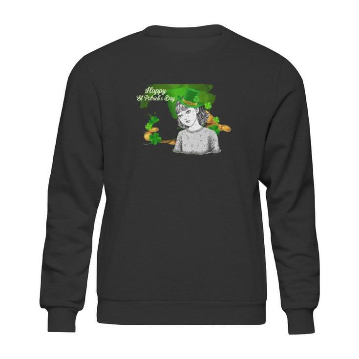 Junji Ito Manga Character Tomie Happy St Patricks Day Art Sweatshirt