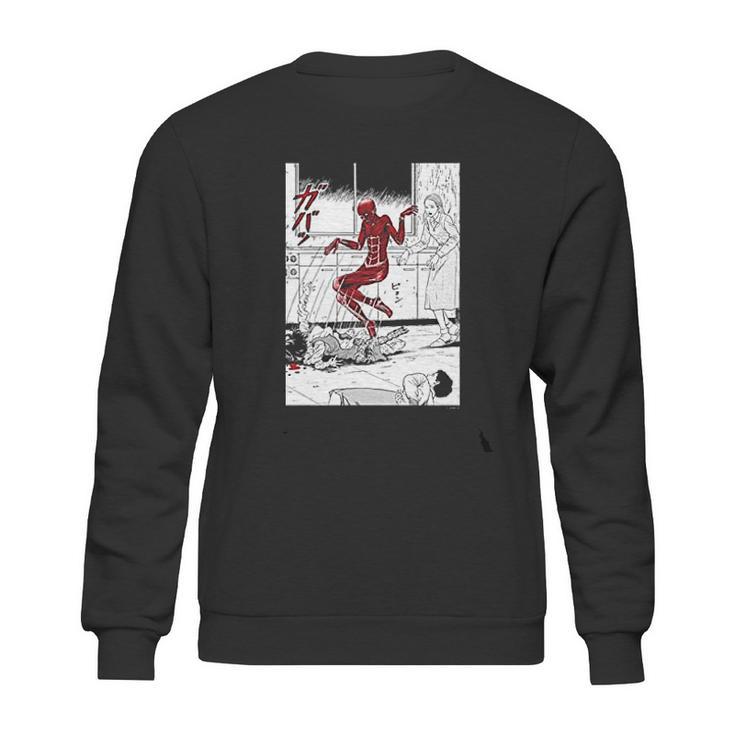 Junji Ito Popping Out Of Skin Black White Red Sweatshirt