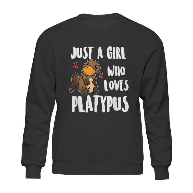 Just A Girl Who Loves Platypus Funny Platypus Costume Graphic Design Printed Casual Daily Basic Sweatshirt