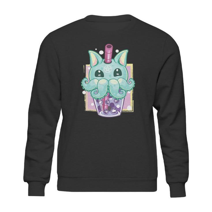 Kawaii Pastel Goth Creepy Creature Boba Bubble Tea Vaporwave Sweatshirt