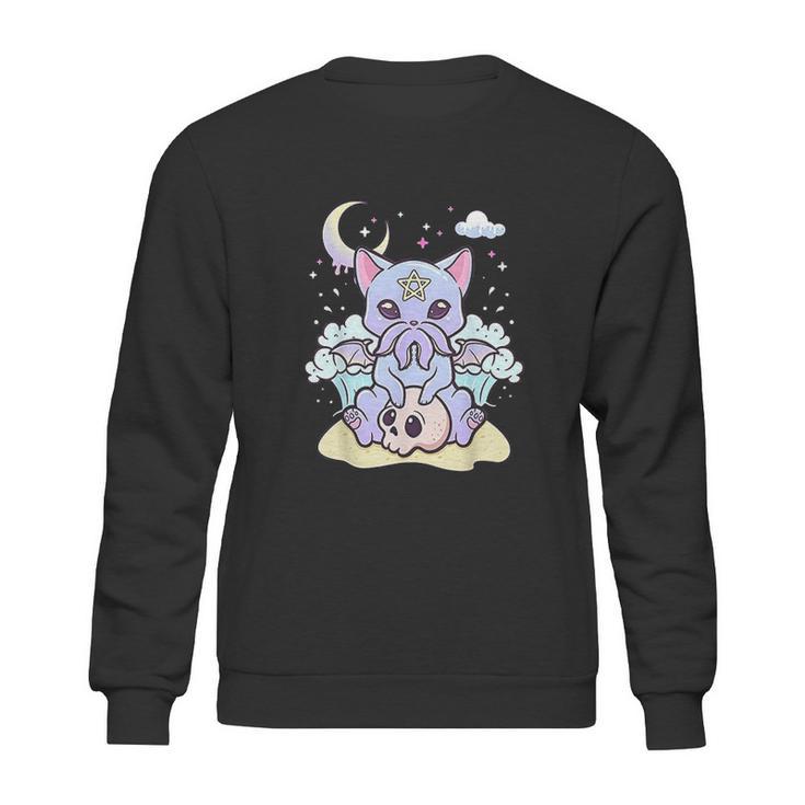 Kawaii Pastel Goth Cute Creepy Creature Skull Sweatshirt