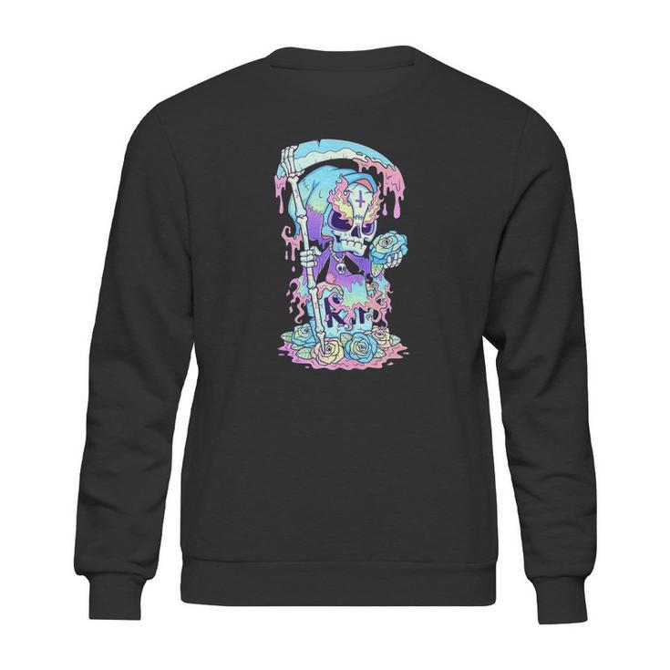 Kawaii Pastel Goth Cute And Creepy Death Grim Reaper Sweatshirt