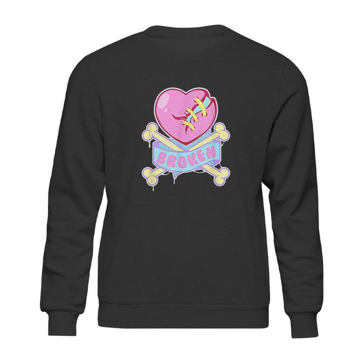 Kawaii Pastel Goth Emo Broken Heart Goth Aesthetic Sweatshirt