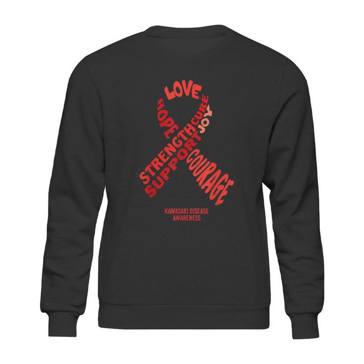 Kawasaki Disease Awareness Ribbon With Words Graphic Design Printed Casual Daily Basic Sweatshirt