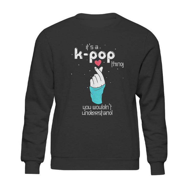 Korean Style Finger Heart Hand Symbol Pop Music Lover K Pop Sweatshirt