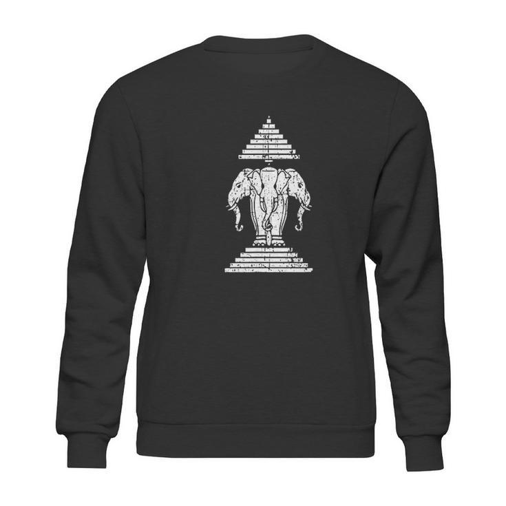 Laos 3 Headed Elephant Erawan Airavata Sweatshirt